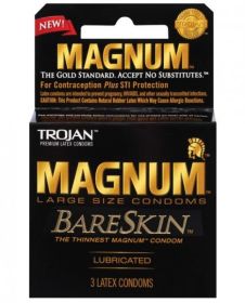 Trojan Magnum Bareskin 3 Pack Large Size Condoms (Option: Latex)