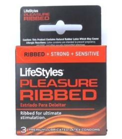 Lifestyles Condom  Lubricated 3 Pack (Option: Ribbed Pleasure)