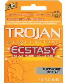 Trojan Ultra Ribbed  Lubricated Condoms (Option: Ecstasy, size: 2 Pack)