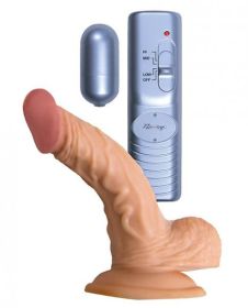 All American Whopper  Vibrating Dildo (Color: Beige, Option: Balls Beige, size: 5 Inches)